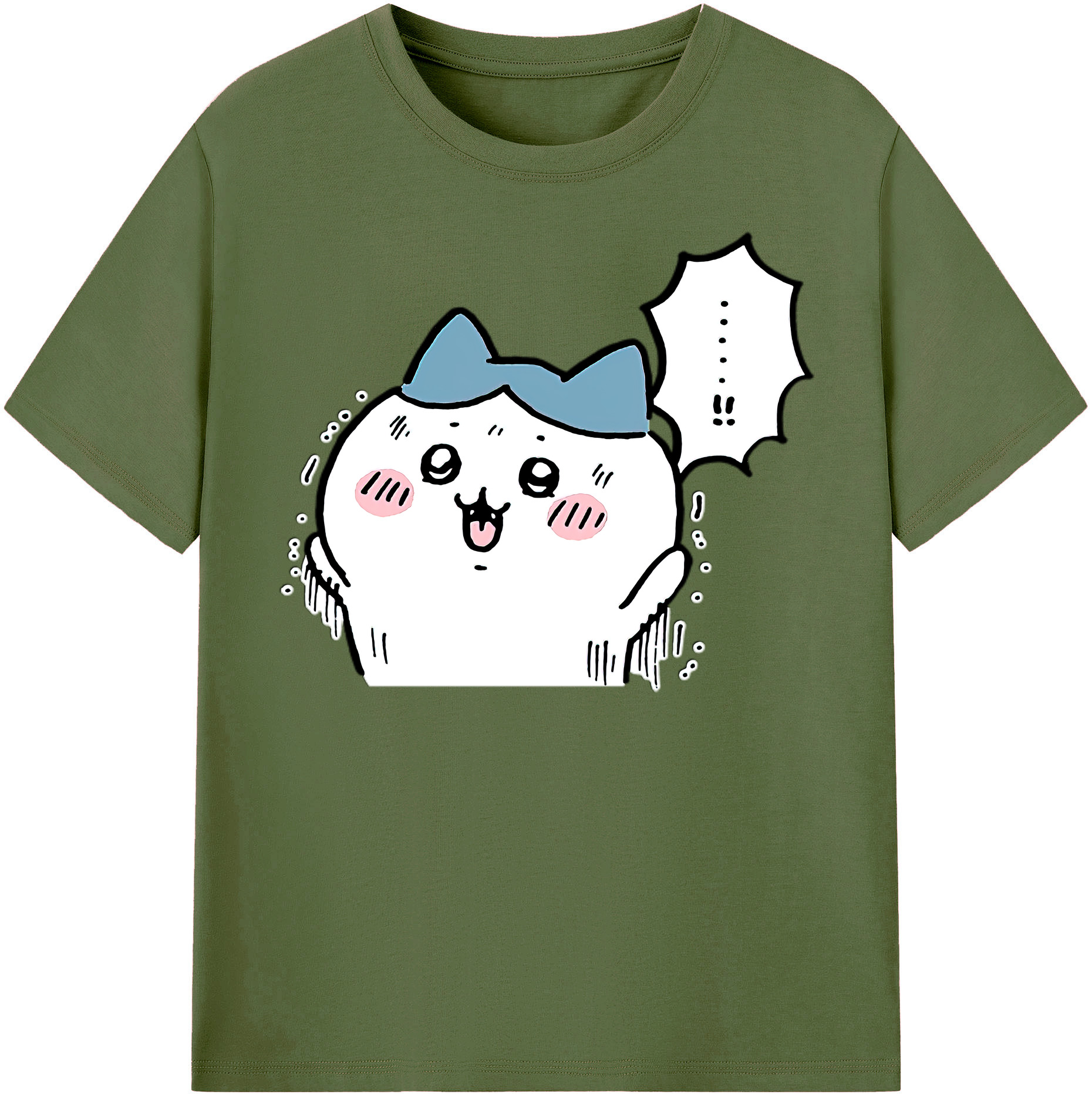 （画像用） ちいかわ ハチワレ Chii-kawa hachiware 綿100％半袖Tシャツ（フロントプリント）